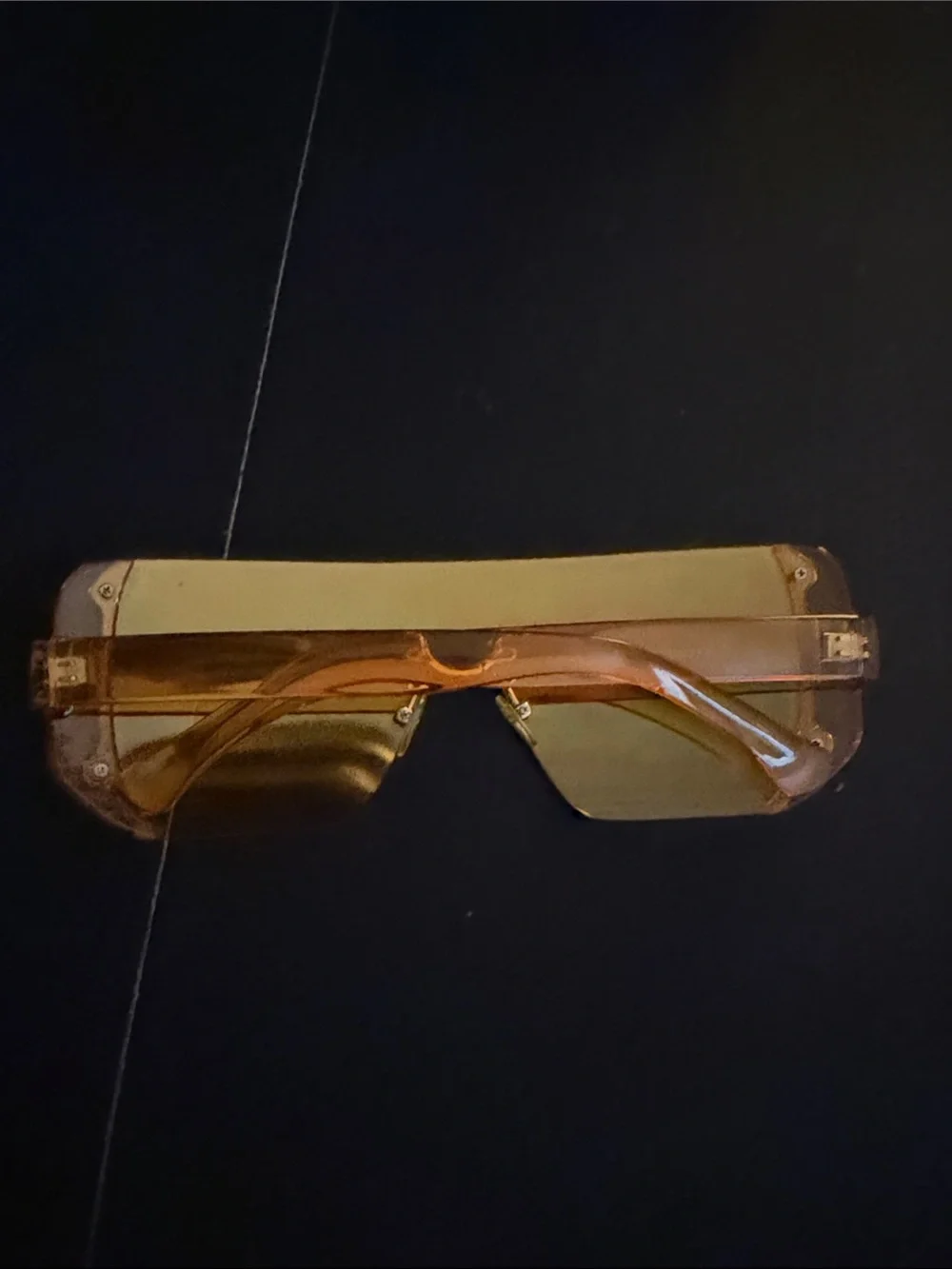 Oversized Shield Sunglasses - Amber Mirrored Lens